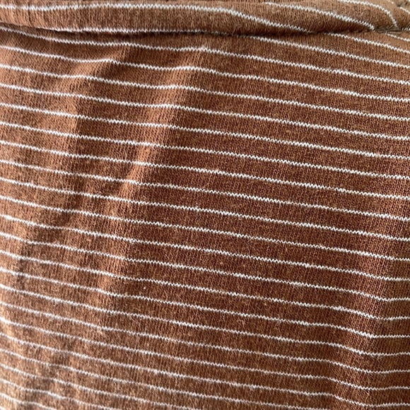 MOD REF High/Low Short sleeve brown stripe tee small - Picture 5 of 8